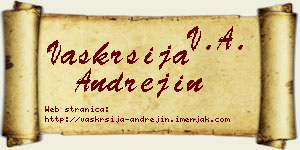 Vaskrsija Andrejin vizit kartica
